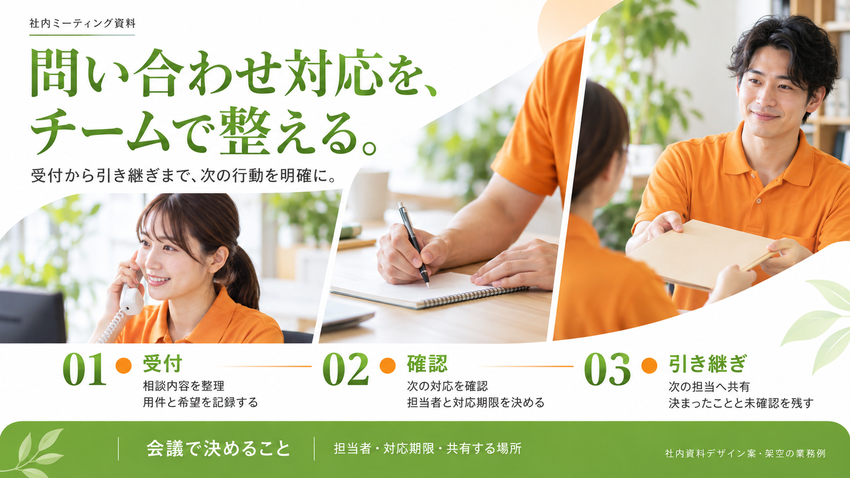 F グリーン・フォトの社内ミーティング資料見本